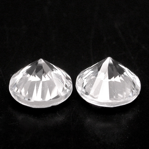 2.05 Ct Pair Diamond Cut 5.5 mm Natural White Color zircon ZN098