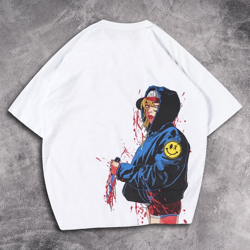 [N00982] T-shirt Oversized Distro Motif MASSACRE XXX