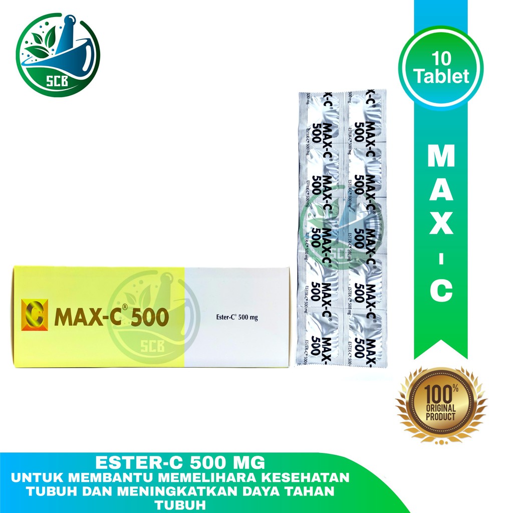 Max C 500 - Ester C 500 Mg - Jual / Lembar