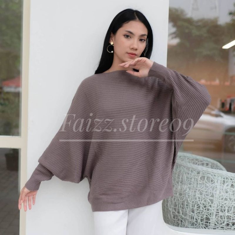 (REALPICT) Lasperal BATWING/Sweater Rajut OVERSIZE BATWING Premium Murah