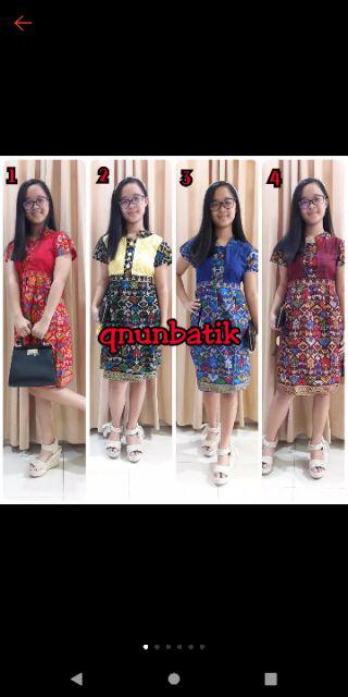 Qnunbatik Dress/terusan Batik Tanggung 9-12th Anak Perempuan Mentari Prodo