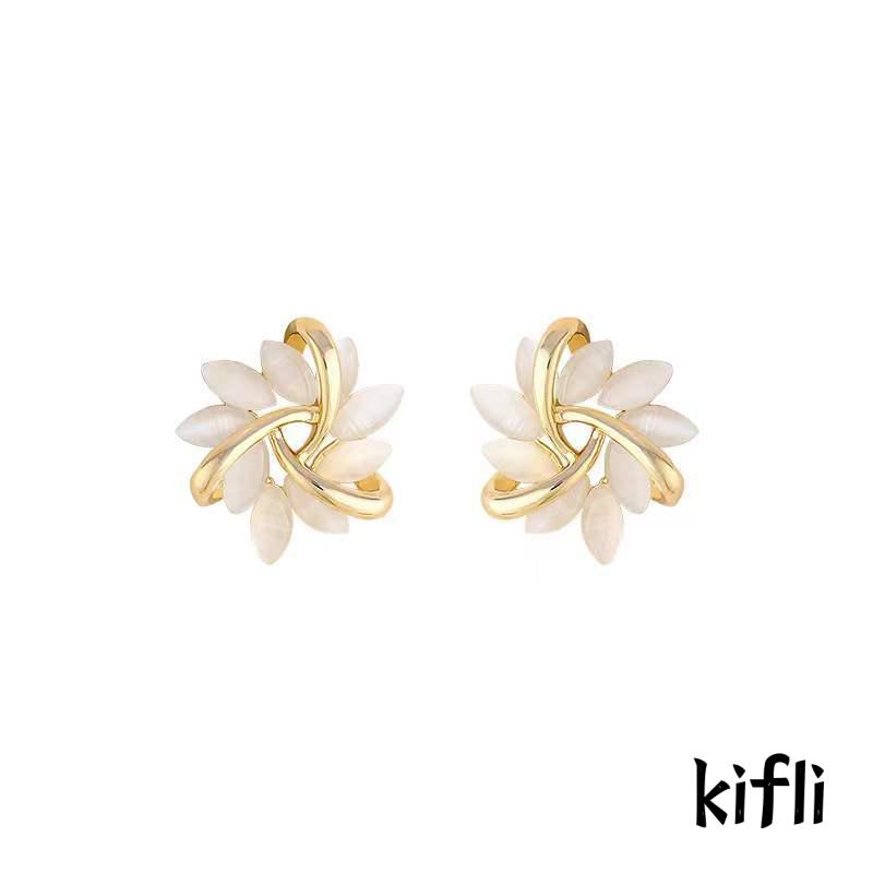 Anting Stud,Desain Kupu-Kupu Hati,Water Drop,Bahan Zirkon Opal,Untuk Wanita