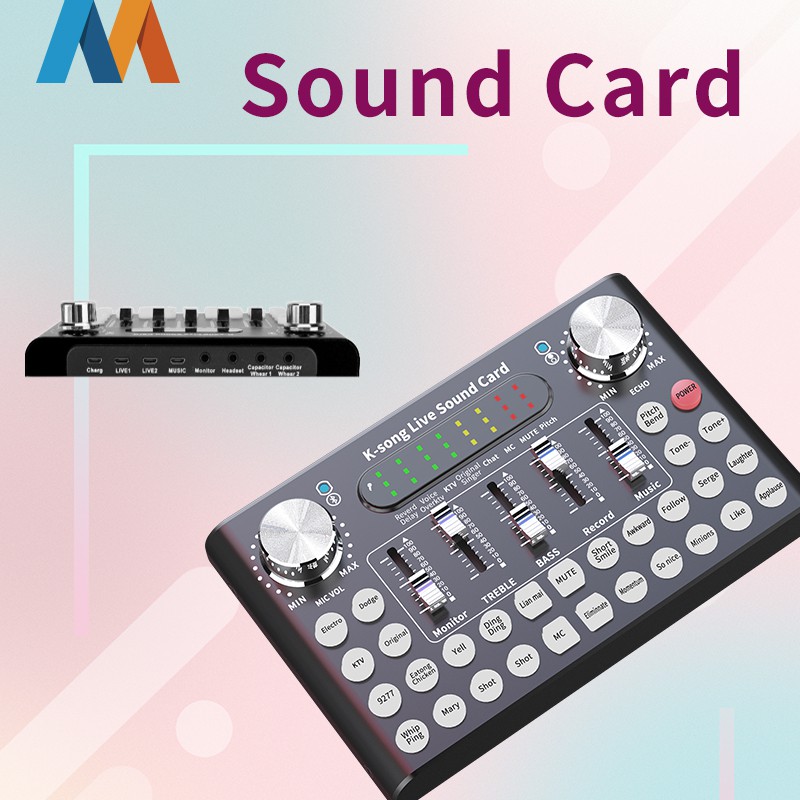 Mukava [Bayar Di Tempat] F007 SoundCard Audio Mixer untuk HP PC Mac