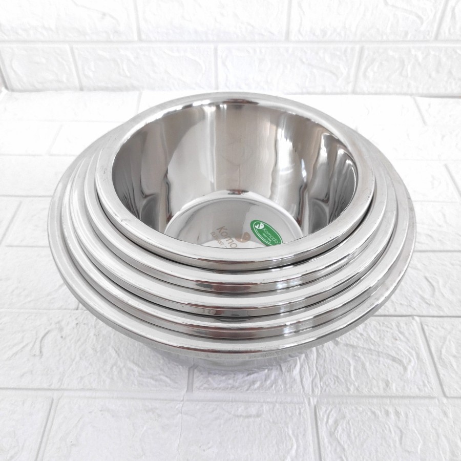 Baskom Korea Stainless Komodo TEBAL Mangkok Aduk Mixing Bowl Adonan Sup