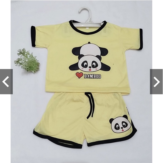 Setelan baju lucu playful colour anak karakter panda / setelan anak unisex