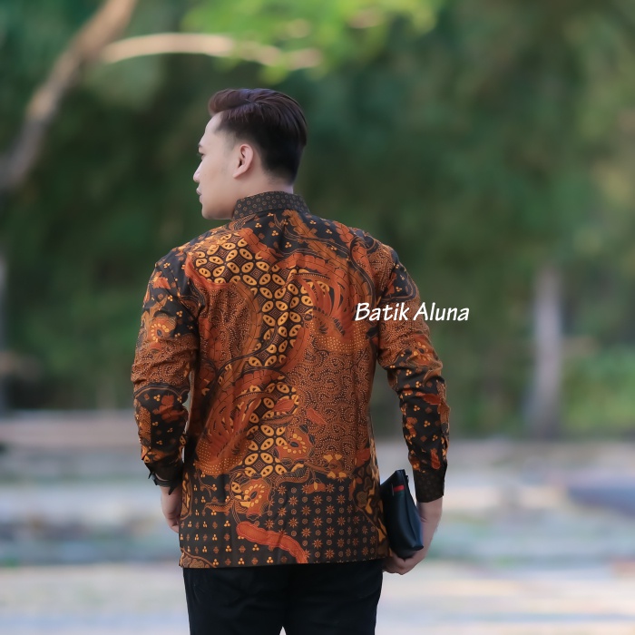 Baju Batik Pria Lengan Panjang Premium Aluna Batik Asli Solo PCW 092