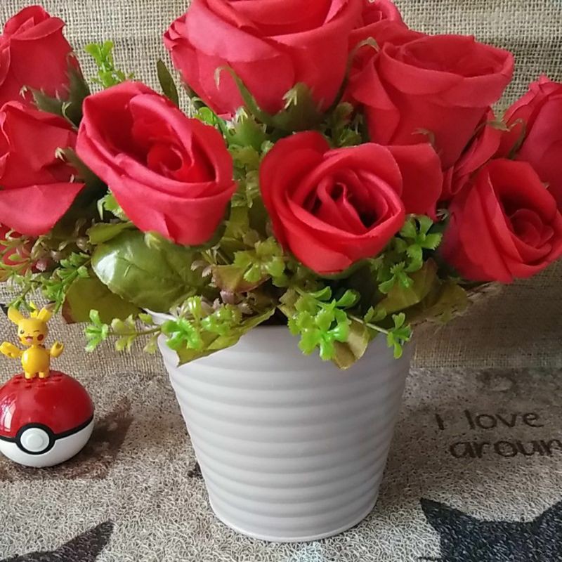 Pot bunga kaleng pegangan tali goni