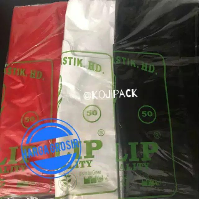 Kantong Keresek Plastik Hd Tulip 50 Jumbo Hitam Merah Putih Ramah Lingkungan