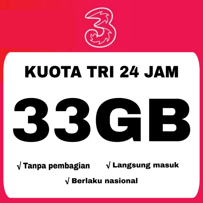 kuota tri 33gb 30 hari 24 jam full
