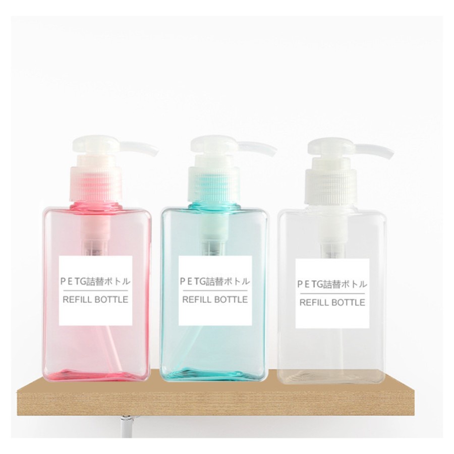 BABEE - BOTOL SABUN AESTHETIC 100ML / BOTOL PUMP KOTAK PLASTIK / WADAH HAMPERS SABUN MANDI SHAMPOO SANITIZER