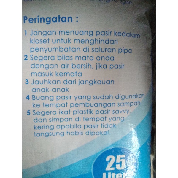 SAVVY Pasir Kucing Gumpal Wangi 20kg Pasir SAVY