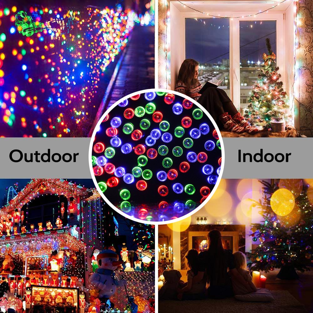Lampu TENAGA SURYA 22meter 200LED Solar Tumblr String Lights 8 Modes Solar Twinkle Fair Lights for Christmas Garden Auto on/off 22m Solar led light Warna Warni Outdoor Waterproof Lampu Raya