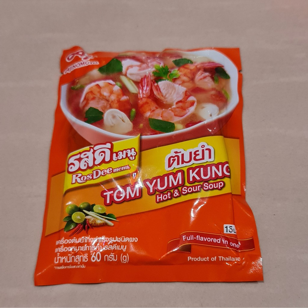 Ajinomoto Rosdee Tom Yum Kung Hot &amp; Sour Soup 60 Gram