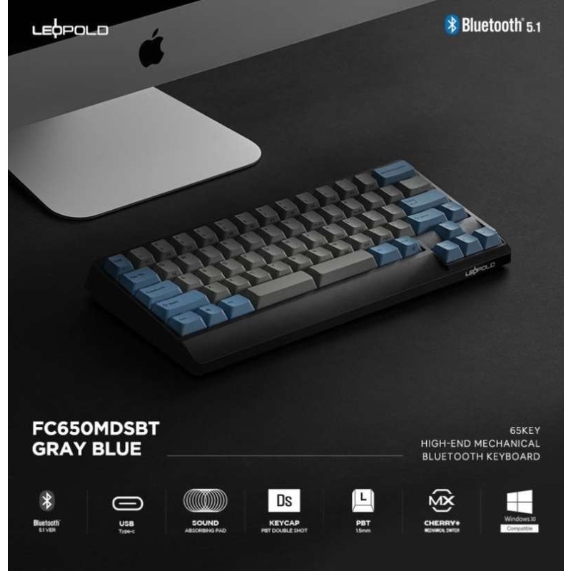 Leopold FC650MDS GreyBlue -Bluetooth DoubleSpace Wireless Mechanical