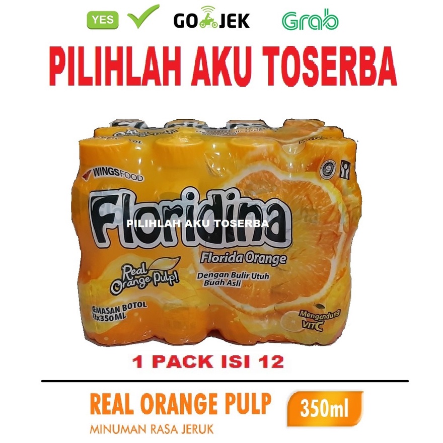 FLORIDINA Orange / Jeruk 350 m - (1 pack isi 12 botol) - GOJEK/GRAB