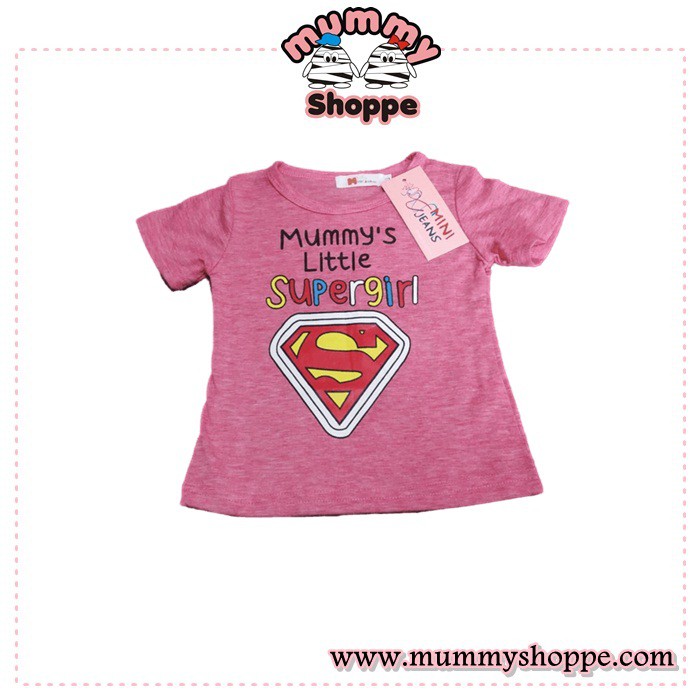 Setelan supergirl Kaos Jeans Anak Perempuan 3in1 Mini Jeans MJ 408