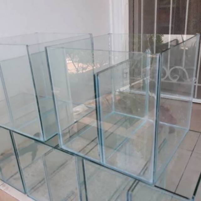 Aquarium double sekat ikan cupang hias 30x30x30cm akuarium aquascape