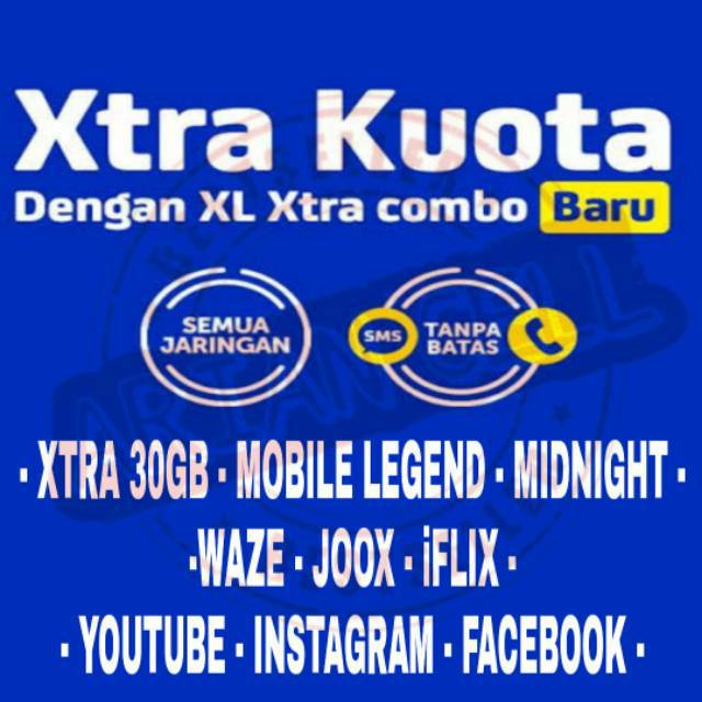 Isi Ulang Paket Xl Xtra Kuota 30 Hari 30gb Mobile Legend Midnight Waze Joox Iflix Youtube Ig Fb Shopee Indonesia