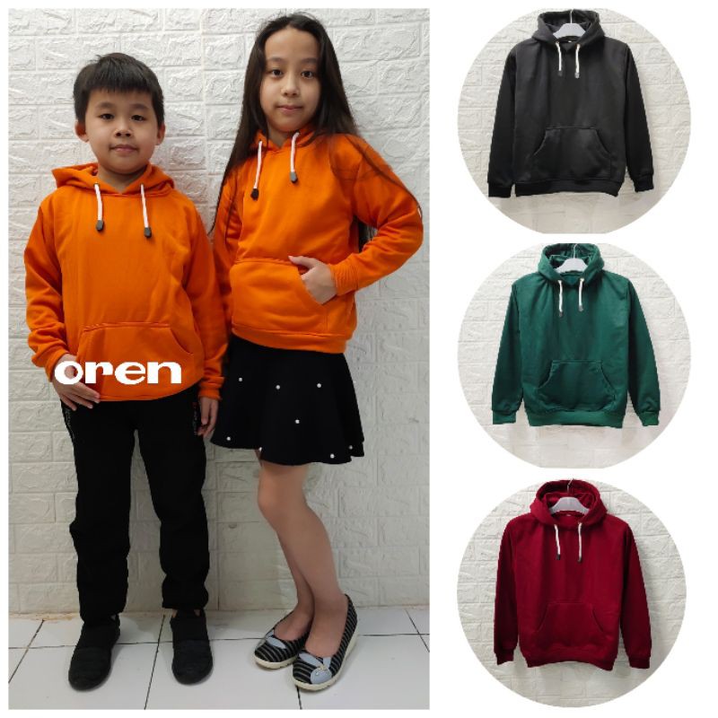 Sweater Hoodie Polos Anak Bahan Fleece