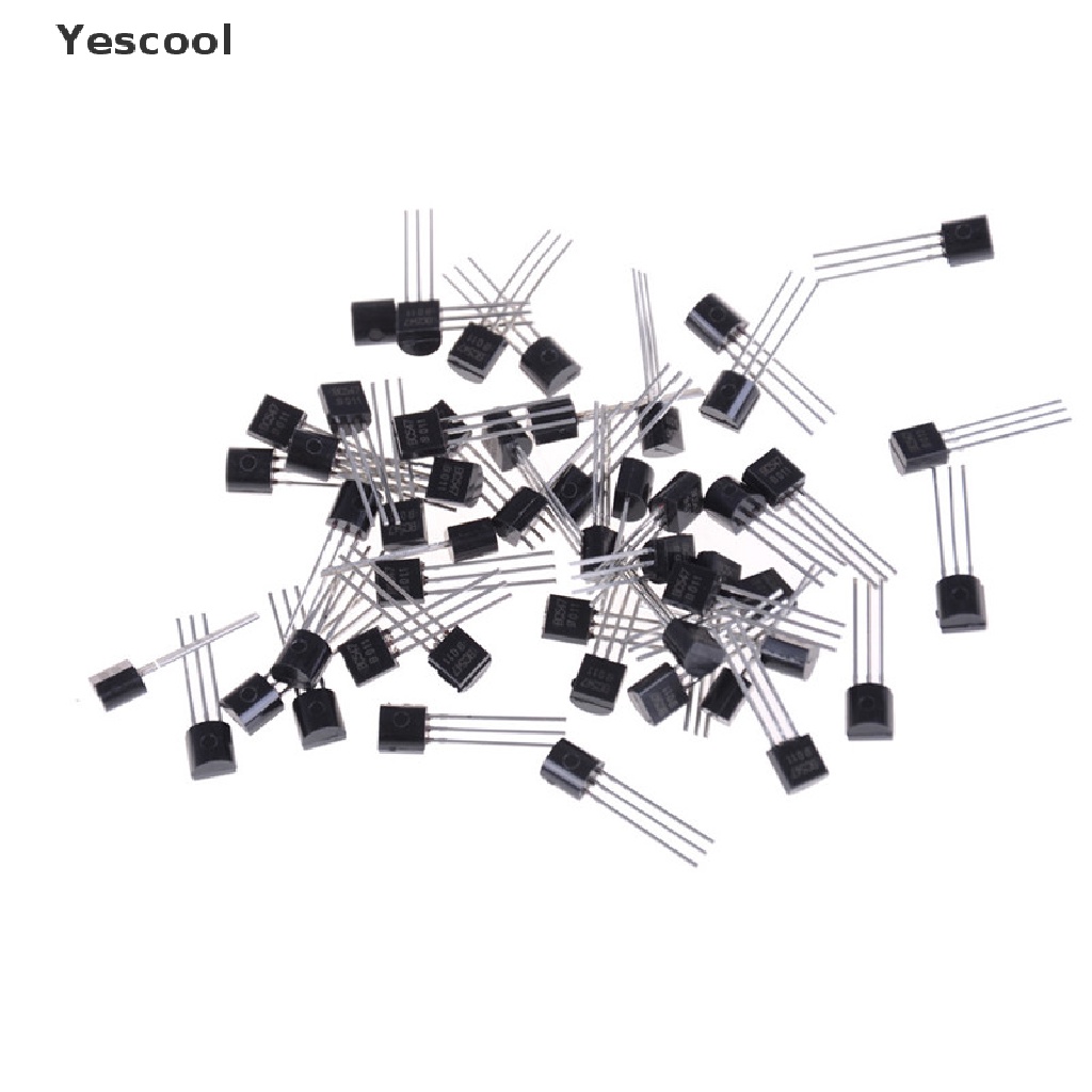 50pcs / set Transistor NPN BC547 BC547B 0.1A / 45V Warna Hitam