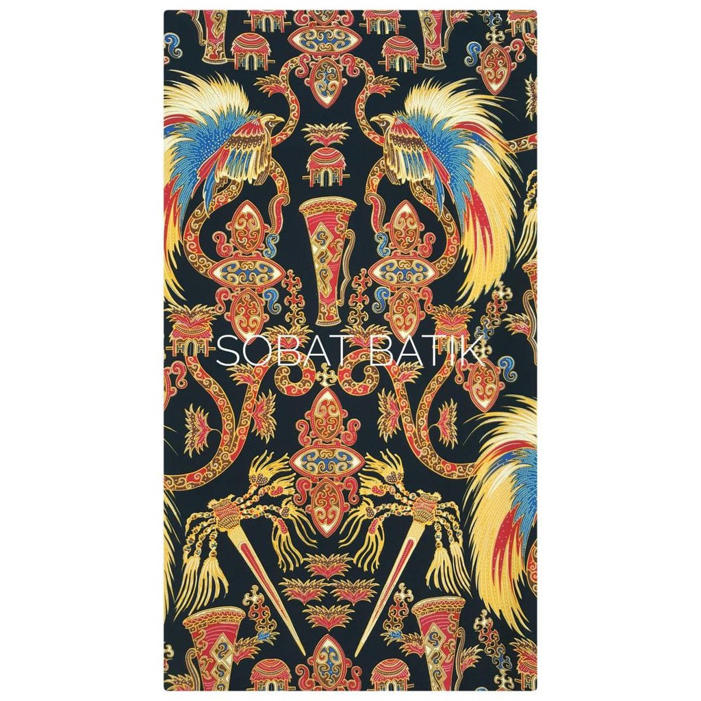 Promo Kain Batik Semi Sutra Motif Papua 51110 Hitam