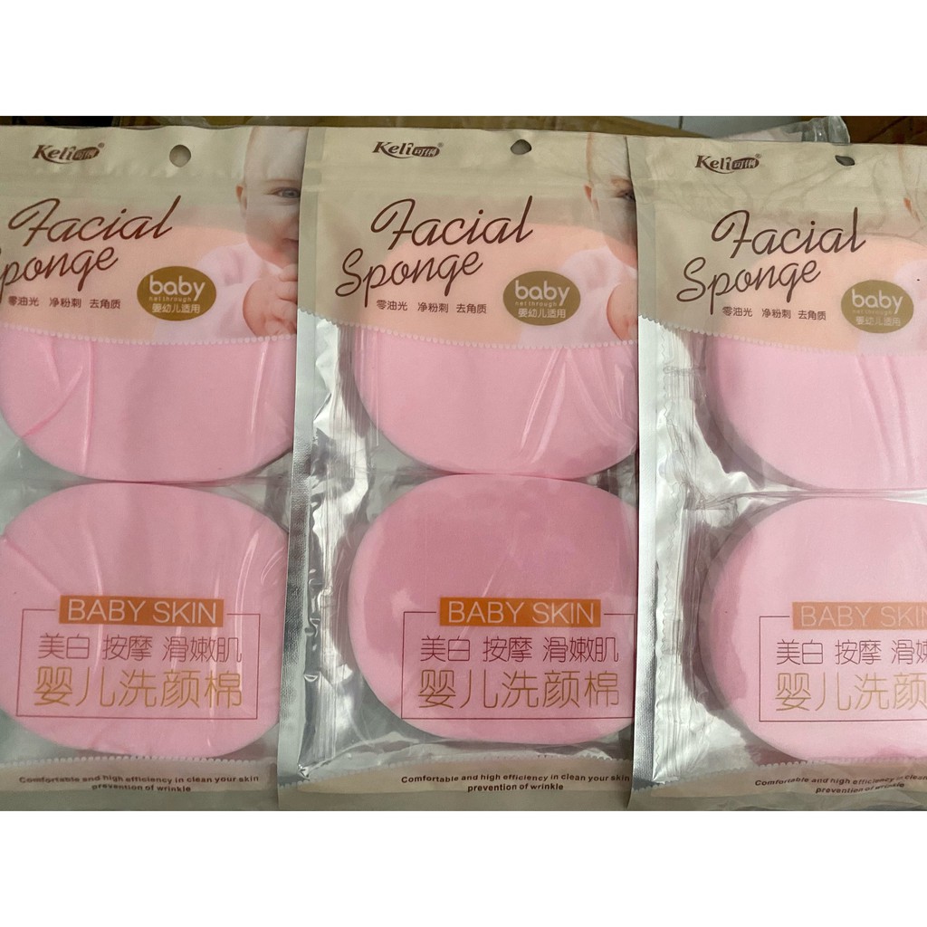 Sponge Wajah / Sponge Muka Halus Empuk / Make Up Sponge / Sponge Cuci Muka / Sponge Facial Isi 2