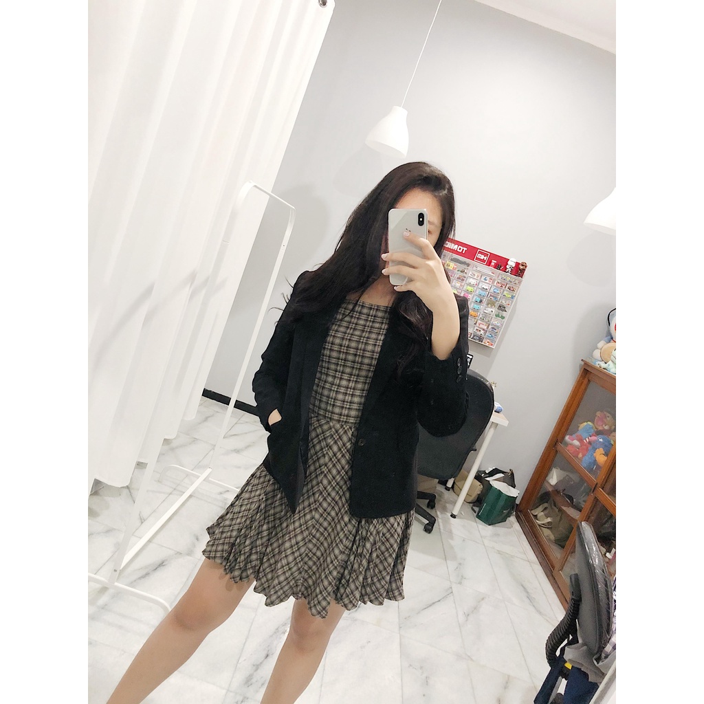 Zara dress branded + Blazer hitam ( preloved )