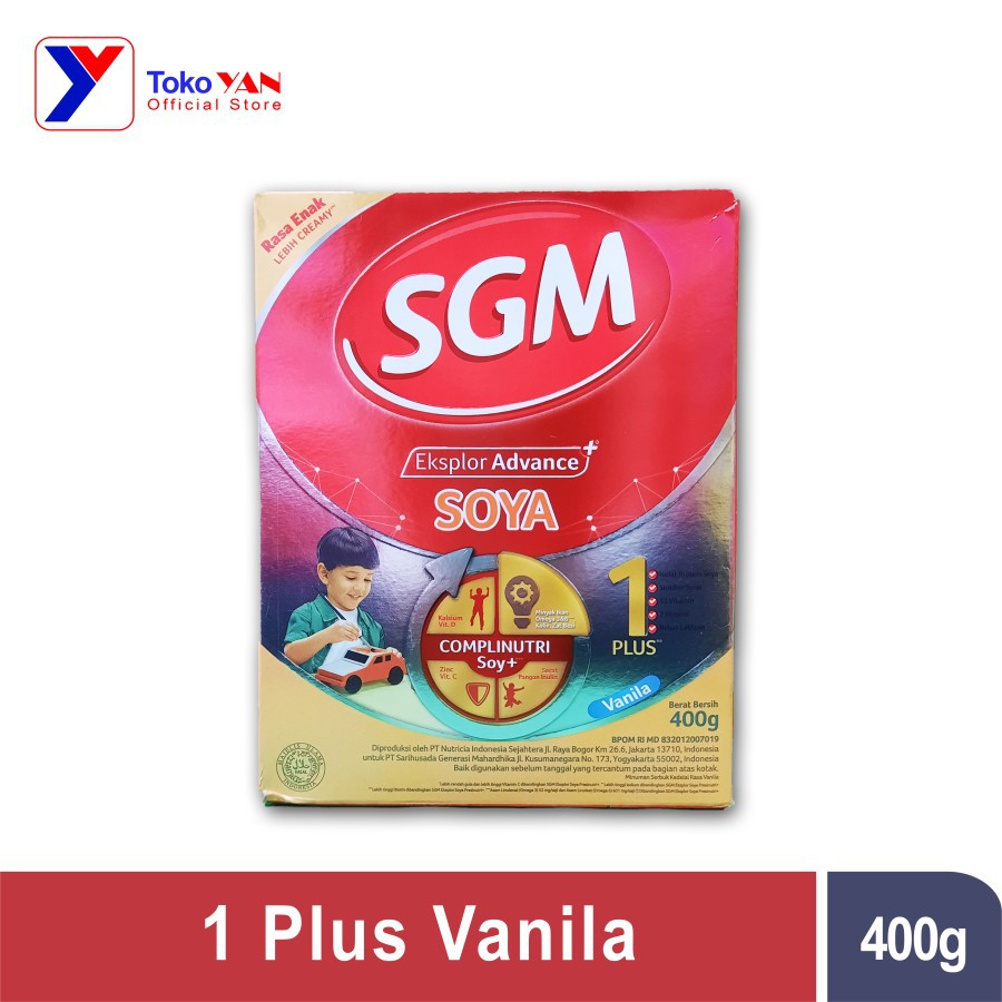 

Susu SGM Eksplor Soya 1 Plus (1-5 Tahun) Vanilla 400gr