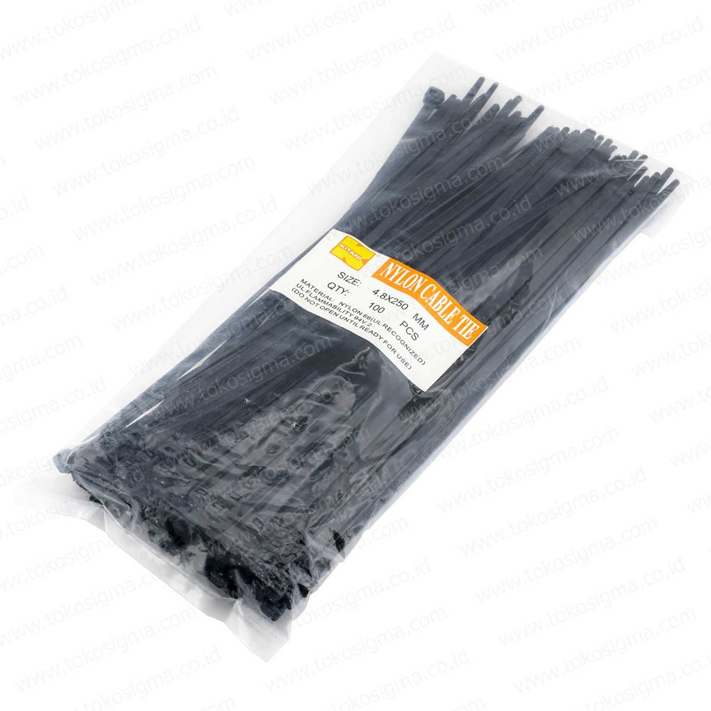 NYLON CABLE TIE - KABEL TIES KITANI 4.8 X 250 MM warna Hitam