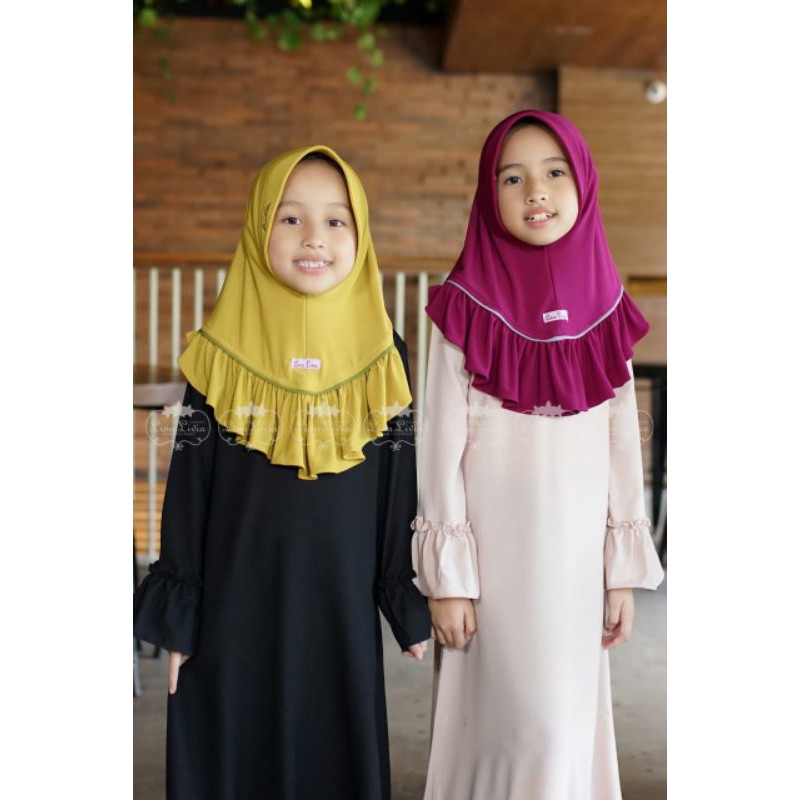 LINALIVIA HIJAB INSTANT TERLARIS JILBAB REMPEL ANAK PREMIUM PILIHAN SAULA KIDS