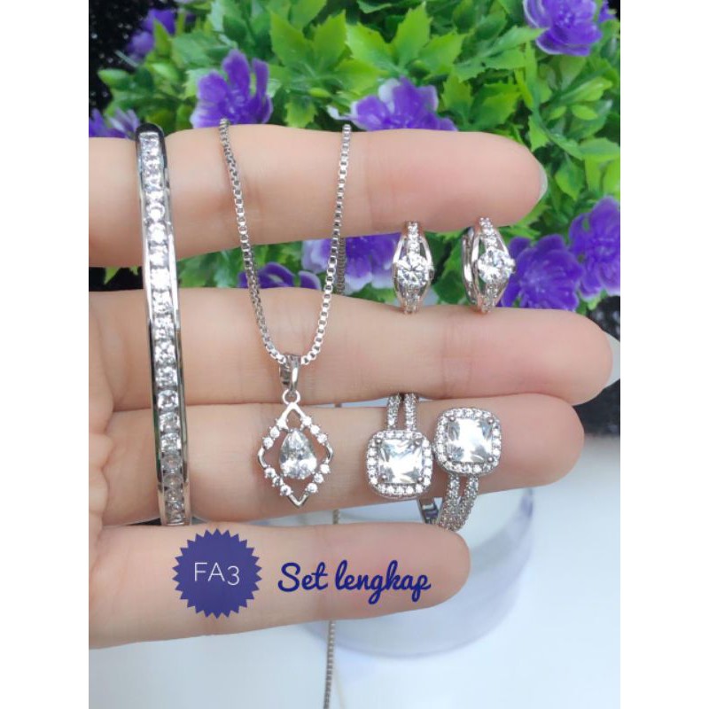 [XUPING] PAKET PERHIASAN SET SILVER MEWAH EMAS PUTIH 011020