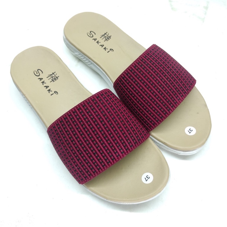 BISA COD SANDAL WANITA TERBARU CUTE KEKINIAN SILANG FLAT TEPLEK