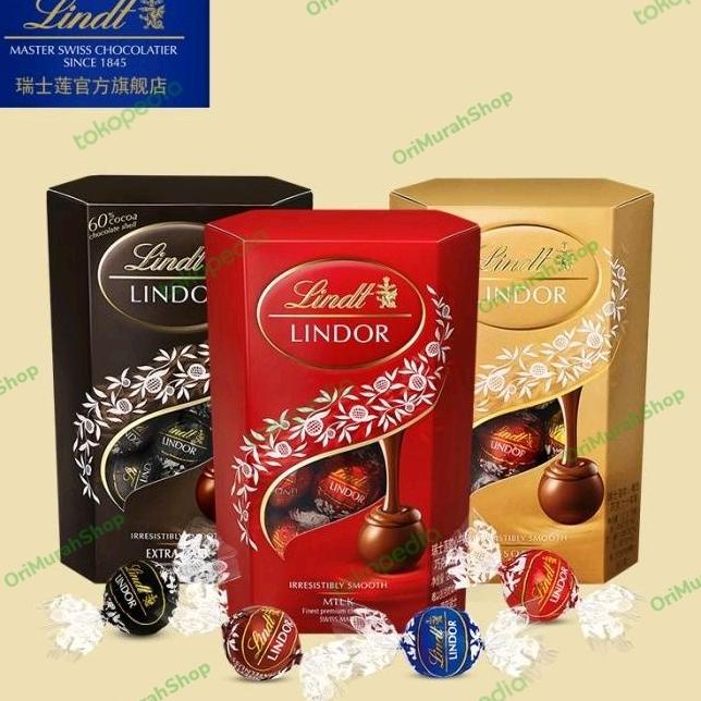 

Coklat Lindt Lindor Chocolate Milk Assorted Dark Cokelat Swiss Import