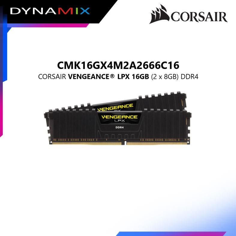 Corsair Memory DDR4 LPX CMK16GX4M2A2666C16 (2 X 8GB) GARANSI RESMI