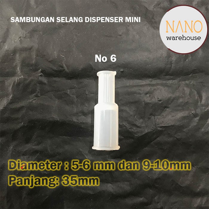 Sambungan Selang Karet Silicone Dispenser Mini Bentuk Lurus No 6