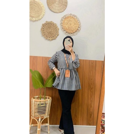 Baby Top Kotak Kuning Katun Busui Friendly
