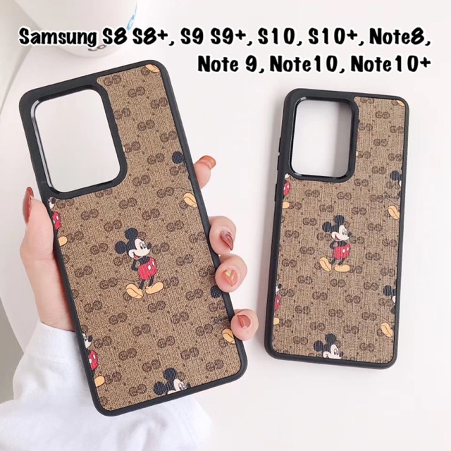 Gucci Mickey Samsung Leather Case Samsung Popsocket S8 S8+ S9 S9+ Note8 Note 9 10 20 S10 S10+ S20 +