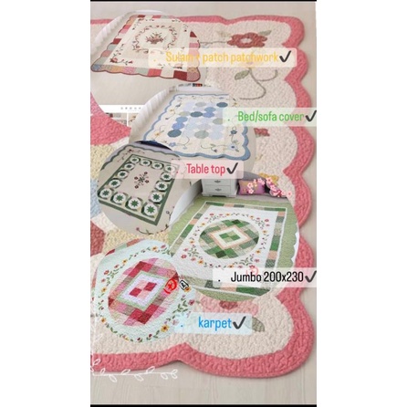 REAL PREMIUM PATCHWORK COTTON CARPET QUILT /SOFA CALOVER/ TABLE TOP/ BED COVER