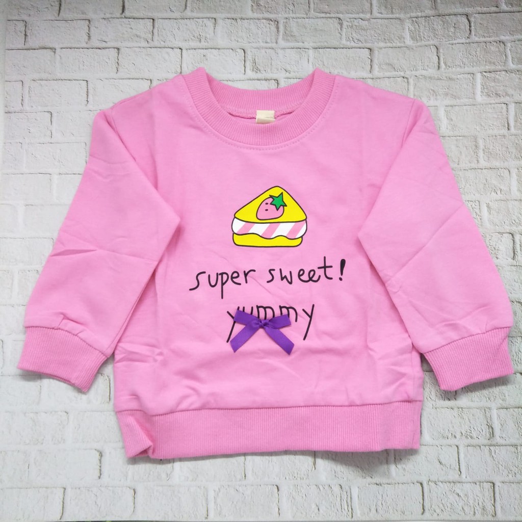 Sweater / Baju anak perempuan lucu murah usia 1-4Thn 100% import premium gambar SUPER SWEET SWTR03