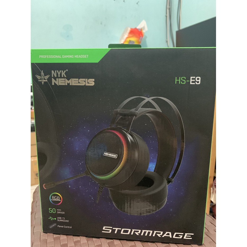 Headset Gaming NYK Nemesis HS-E9 STORMRAGE with RGB lighting original - NYK