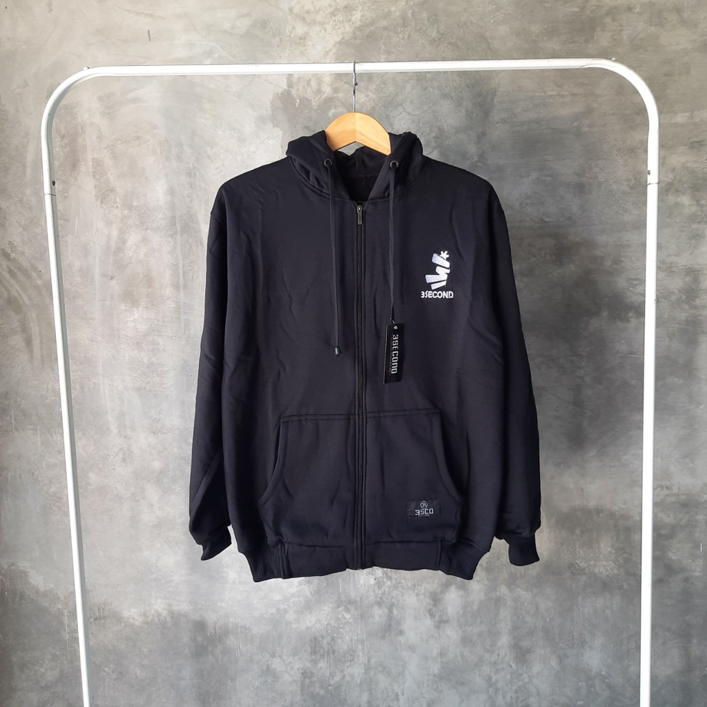 Hoodie Jaket 3Second Zipper Premium Tebal Distro Unisex Jemper Hoodie  Three Second Atasan Murah Jac