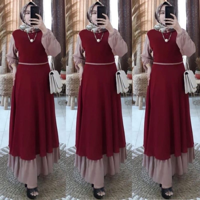 Gamis Malaysia ANDRIA MAXY Bahan Ceruty  LD 108