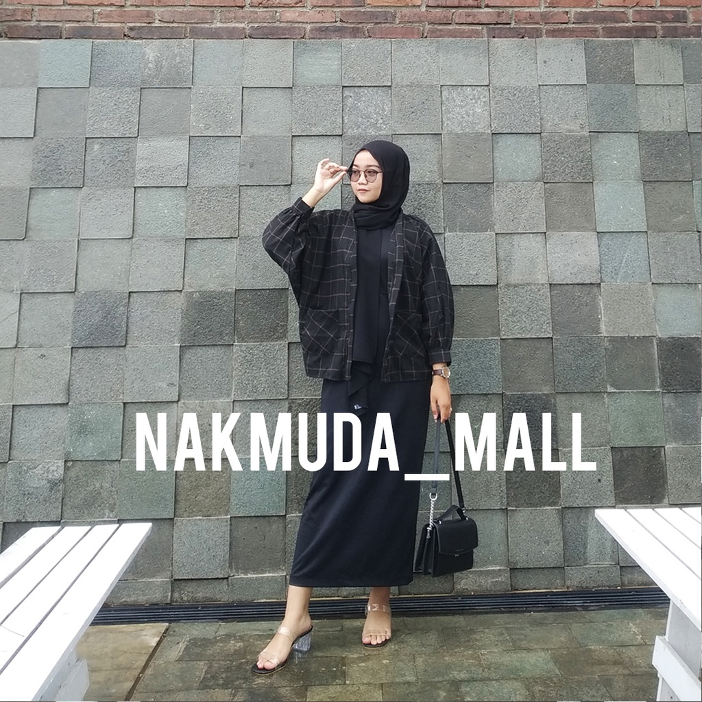 Outer Wanita Oversize Cardigan Korea Oversized Outher Kemeja Pakaian Korean style luaran vintage ootd kotak kotak outter auther oter outher