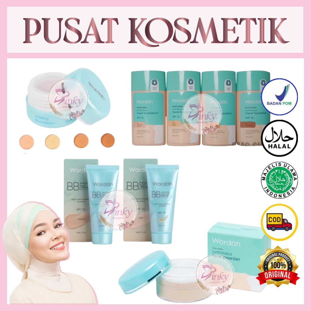 Wardah Everyday Luminous Series | Face Powder | Creamy Foundation | Compact Powder | BB Cream BPOM |