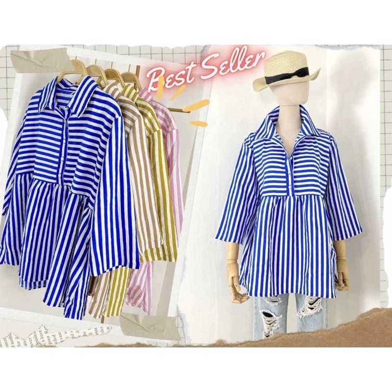 ATASAN FULL COLORS // KEMEJA WARNA WARNI // TOP KANTONG // ATASAN SALUR LOKAL BAHAN IMPORT