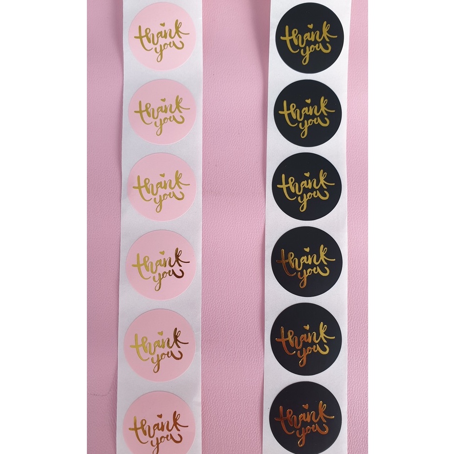 

50pcs Cute Cursive Thank You Sticker Stiker Terima Kasih untuk Online Shop Packing Label Sticker Packaging Seal Segel