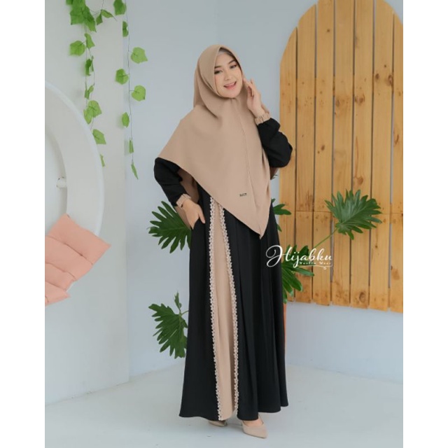 RIMEL SET SYAR'I BY HIJABKU ORIGINAL TERBARU || GAMIS LEBARAN 2022 || HIGH QUALITY || ITYCREP PREMIUM-Black