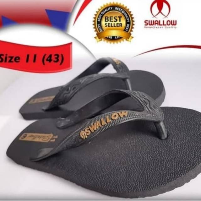 Sandal Jepit Swallow hitam Black Gold