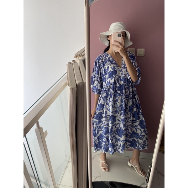 NABO - Sayonara Ice Blue Midi Dress