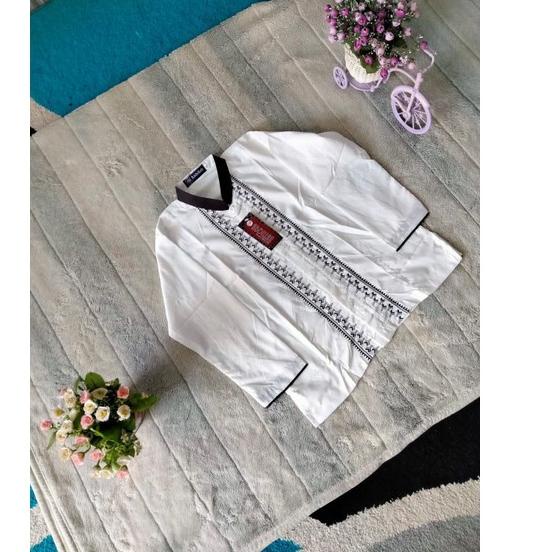 Harga Spesial.. BAJU KOKO PUTIH BORDIR ANAK TANGGUNG MERK ABDILLAH